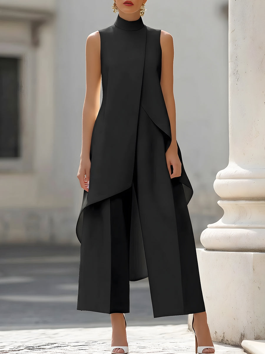 Naomi | Mono de Pierna Ancha sin Mangas - Negro