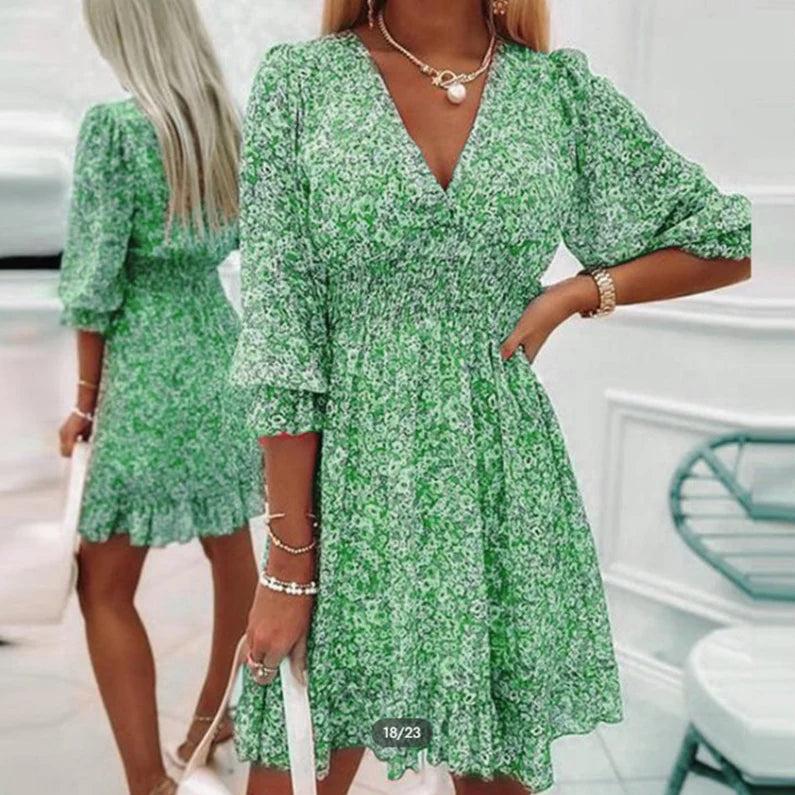 Ebba – Minivestido floral con volante