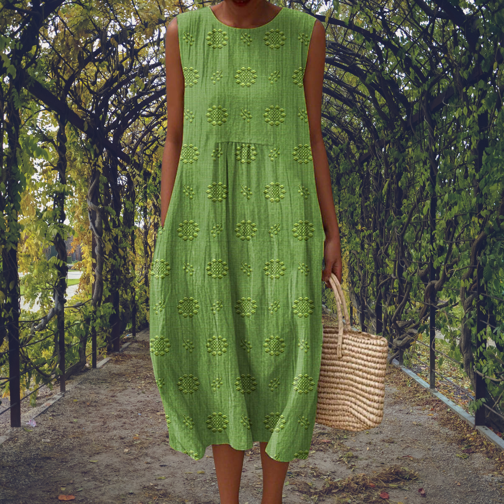 Tilda – Vestido midi sin mangas con bolsillos