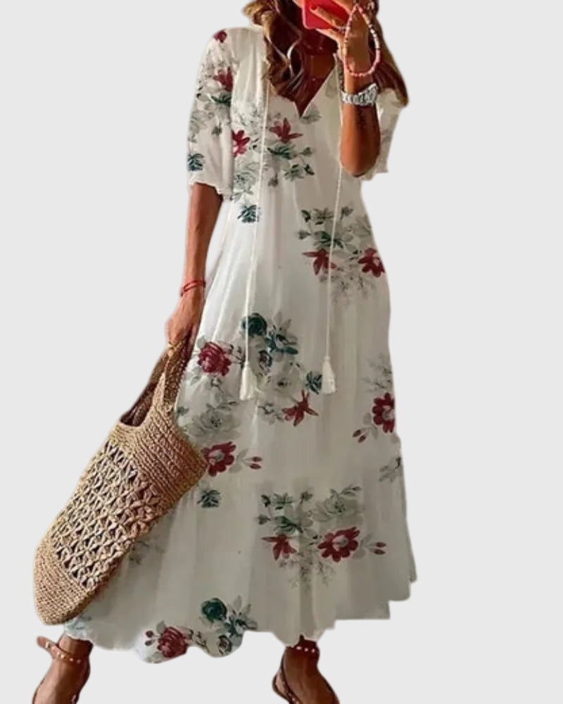 Emelie – Vestido maxi desenfadado con estampado bohemio
