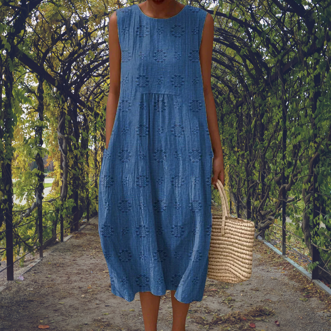 Tilda – Vestido midi sin mangas con bolsillos
