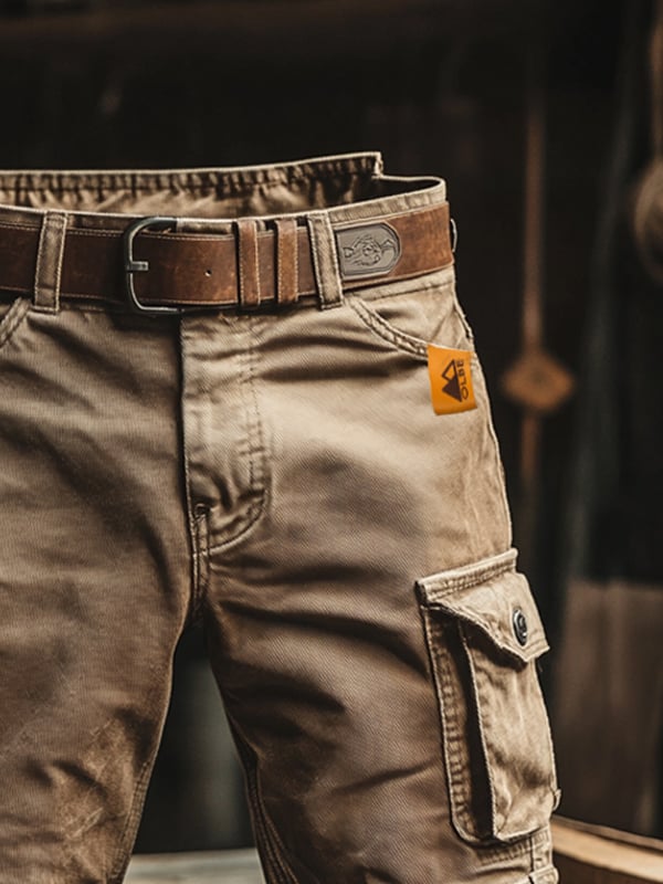Pantalones cortos tipo cargo retro con múltiples bolsillos
