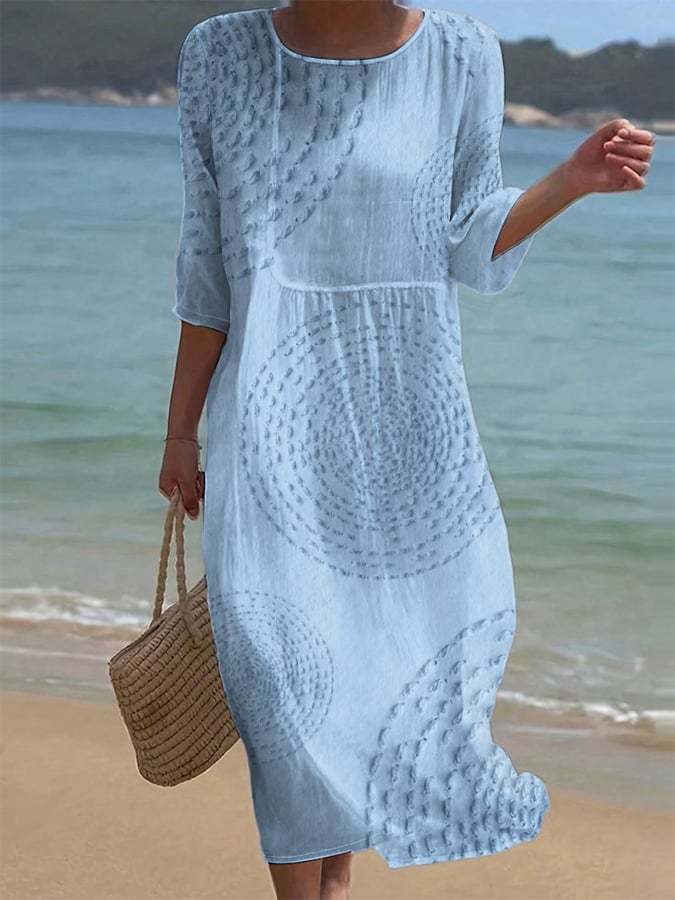 Vestido casual bordado de mujer