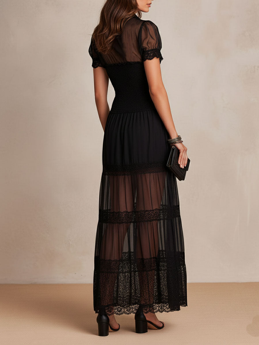 Sierra | Vestido Largo con Detalles de Encaje