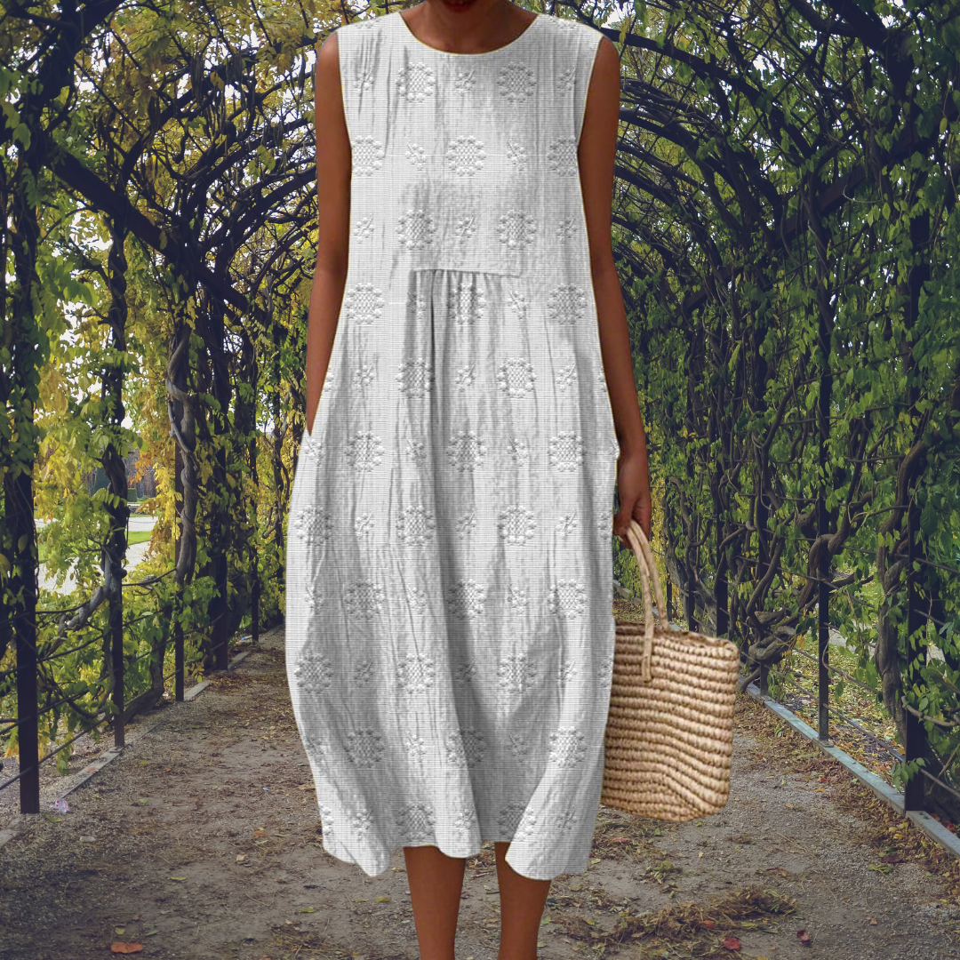 Tilda – Vestido midi sin mangas con bolsillos