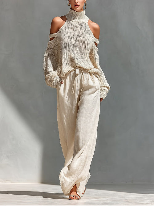 Ava | Conjunto de Punto de Dos Piezas - Beige