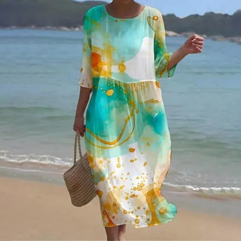 Harriet – Vestido midi floral con manga tres cuartos