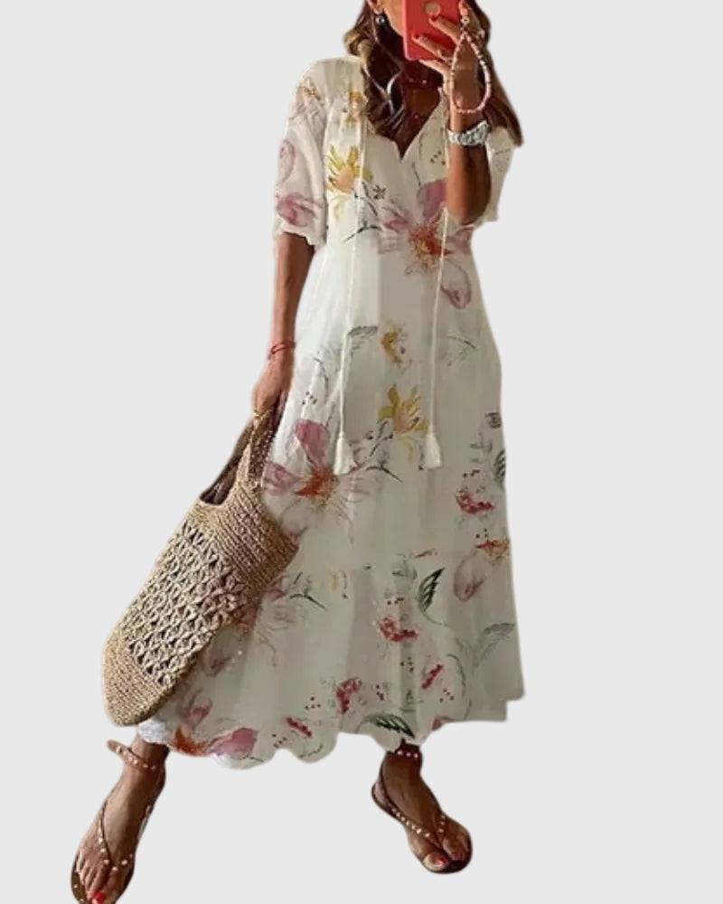 Emelie – Vestido maxi desenfadado con estampado bohemio