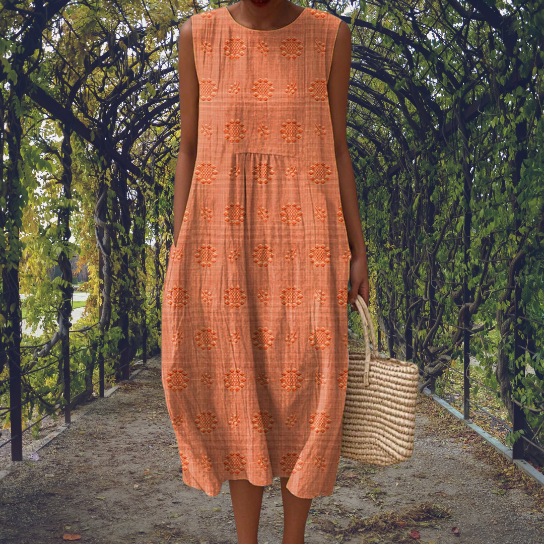 Tilda – Vestido midi sin mangas con bolsillos