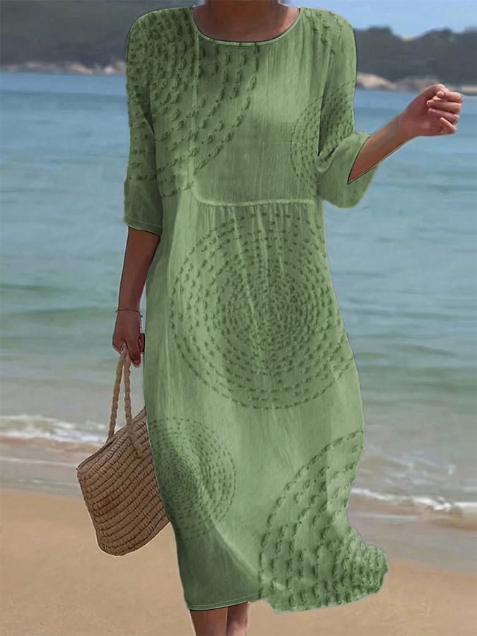 Vestido casual bordado de mujer