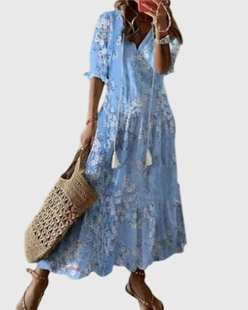 Emelie – Vestido maxi desenfadado con estampado bohemio