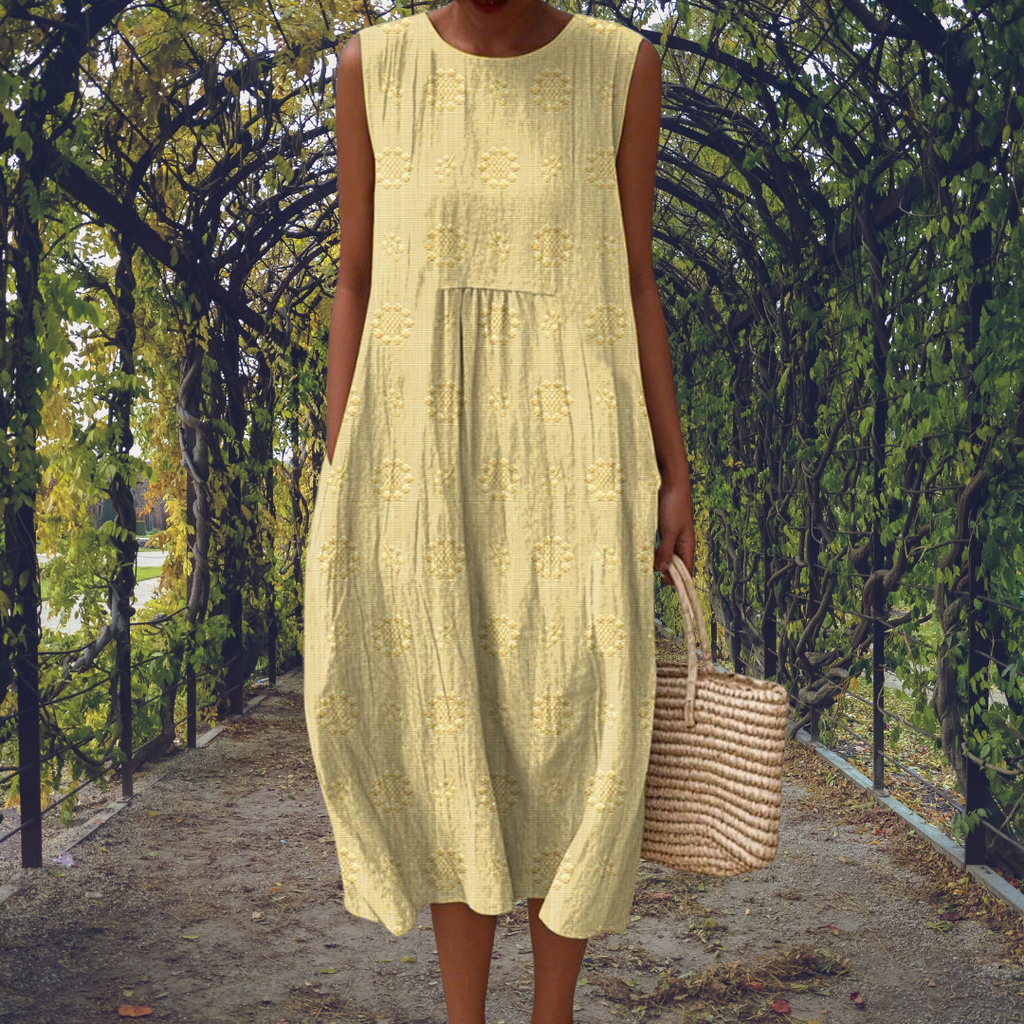 Tilda – Vestido midi sin mangas con bolsillos