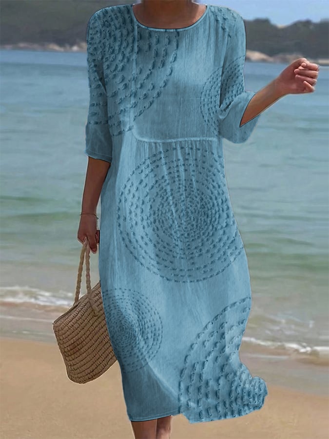 Vestido casual bordado de mujer