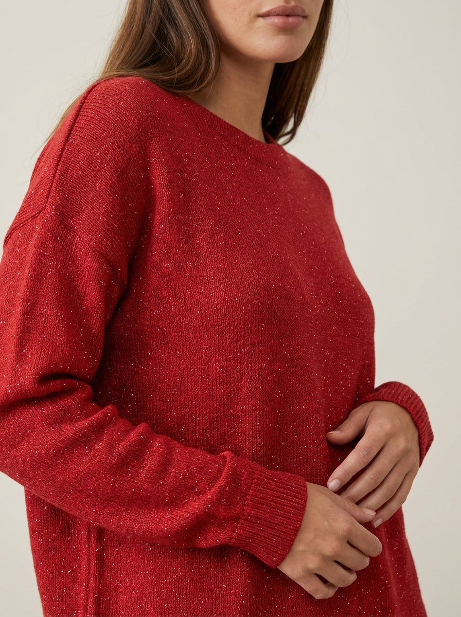 Lucía – Conjunto Brillante de Punto y Pantalón