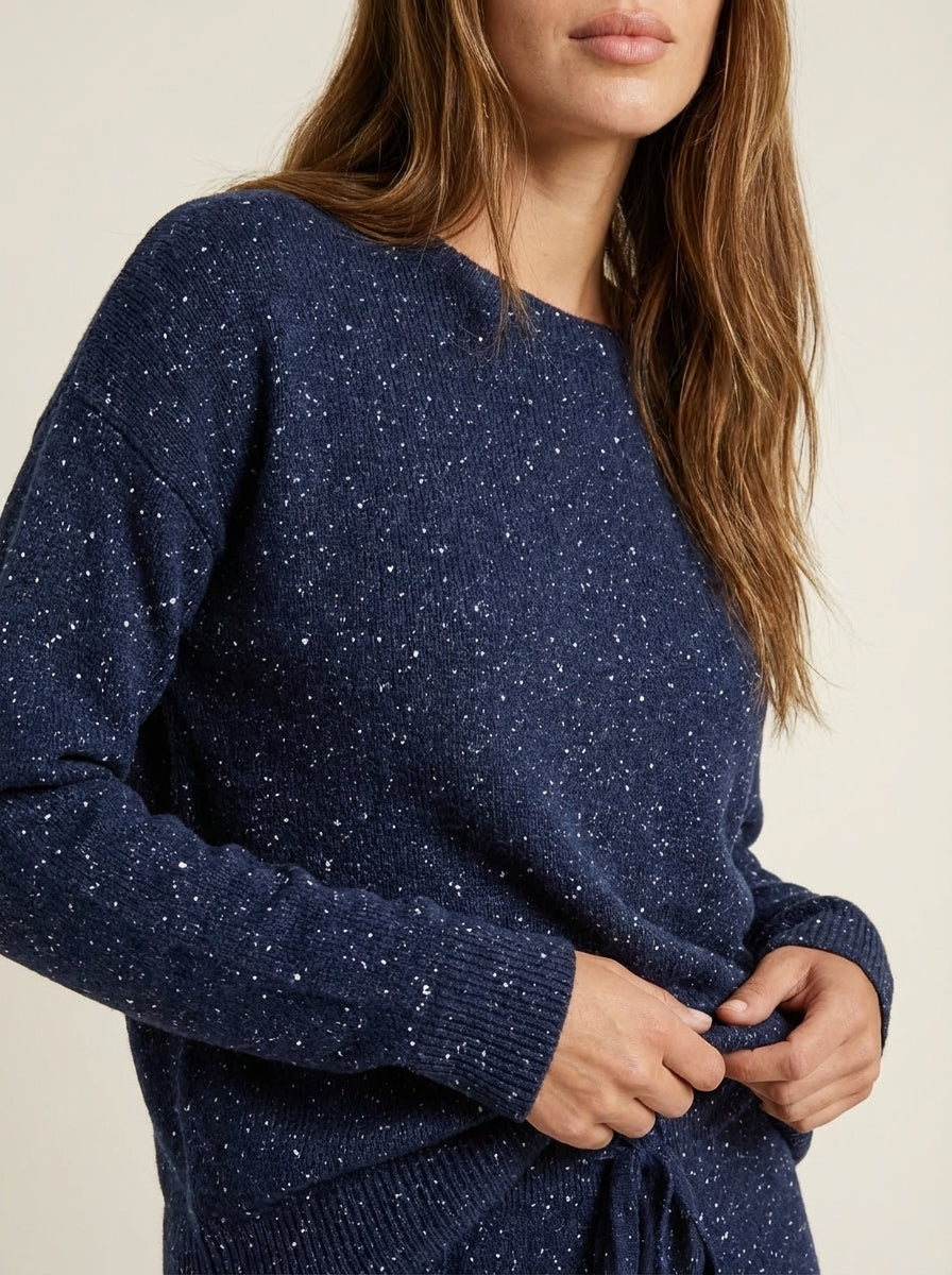 Lucía – Conjunto Brillante de Punto y Pantalón