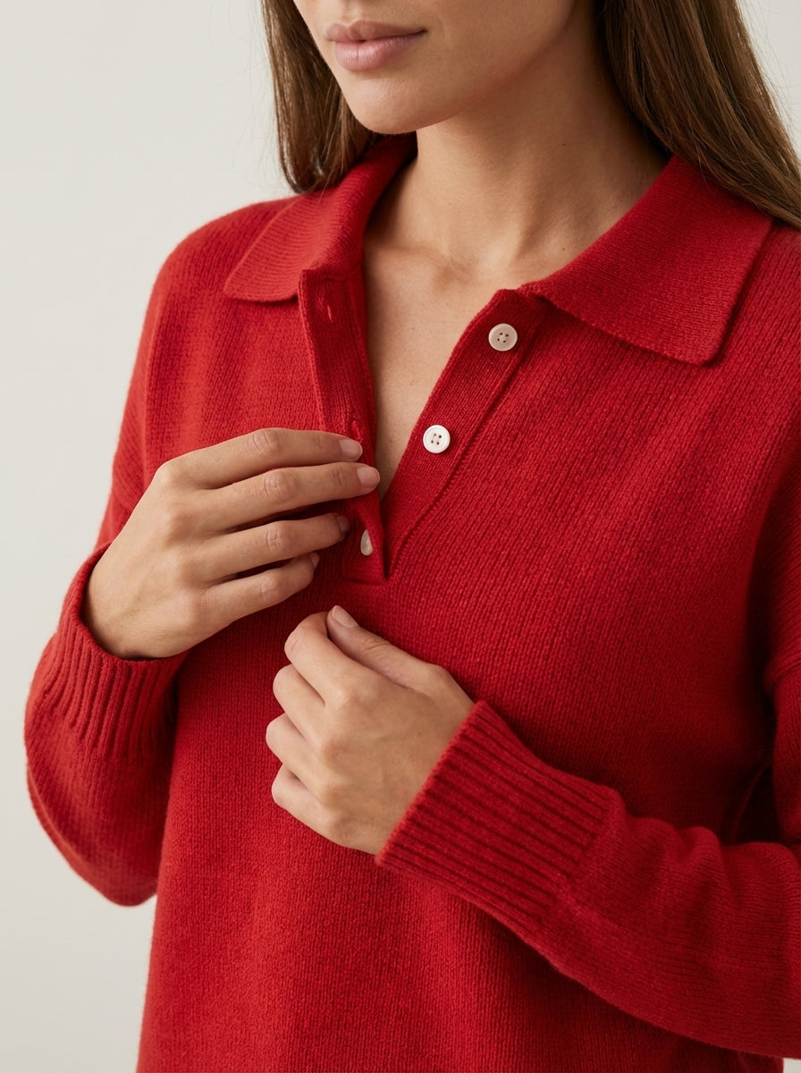 Olivia – Jersey de Punto Suave con Cuello Elegante