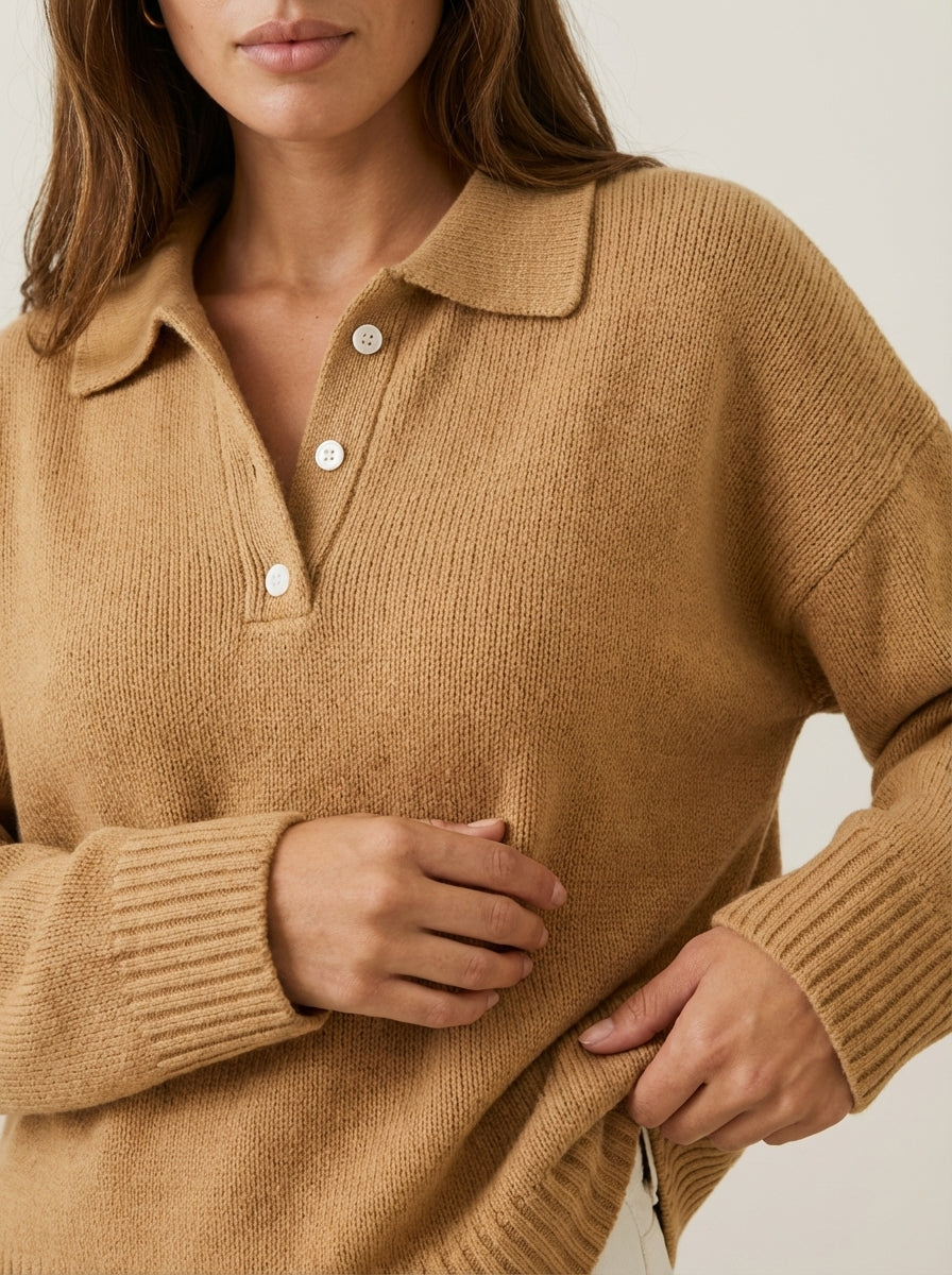 Olivia – Jersey de Punto Suave con Cuello Elegante