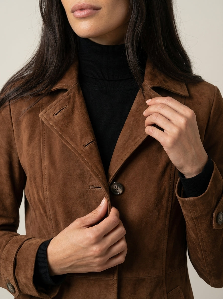 Teresa – Abrigo de Ante Estilo Vintage