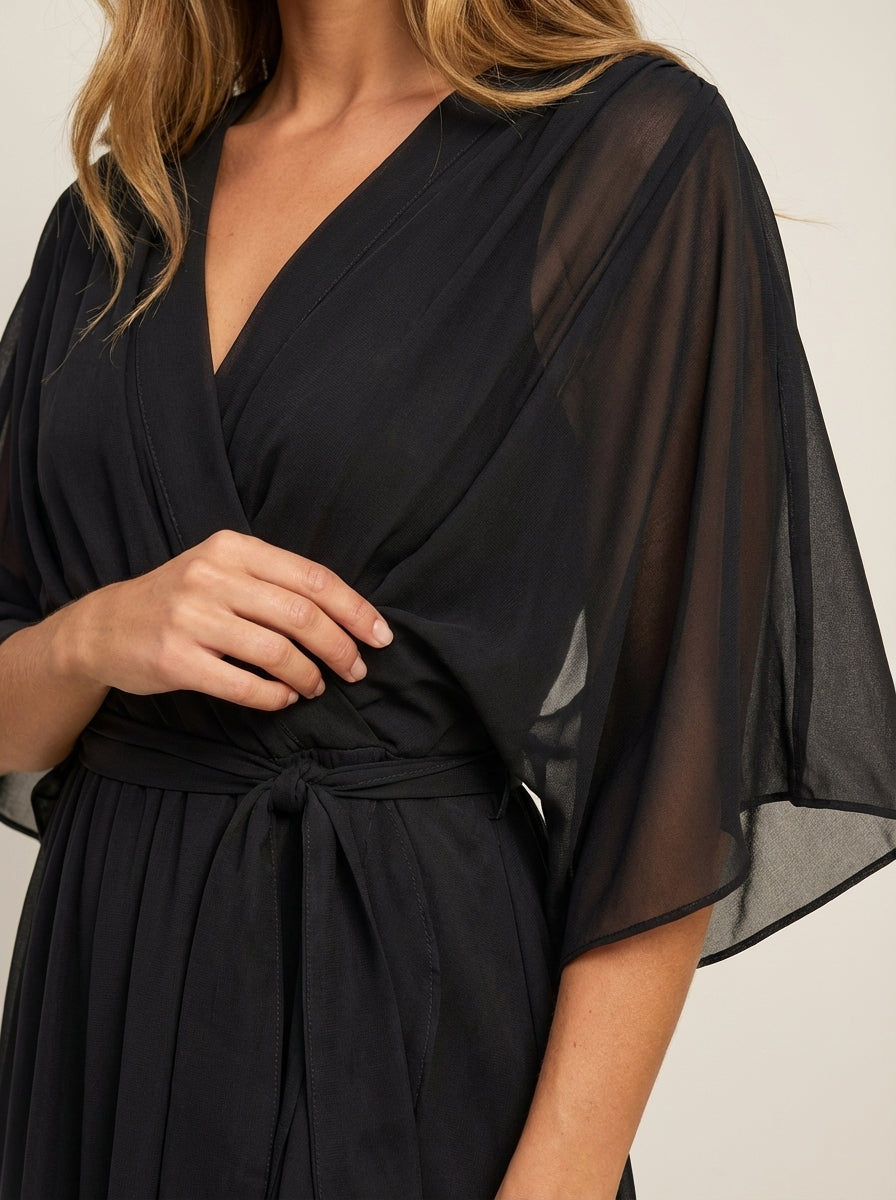 Mónica – Vestido de Chiffon con Escote en V