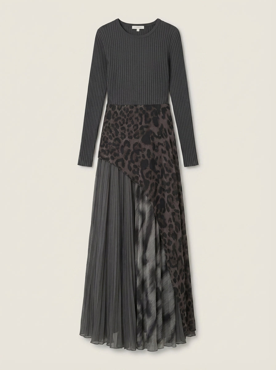 Clara – Vestido Largo Estampado Leopardo