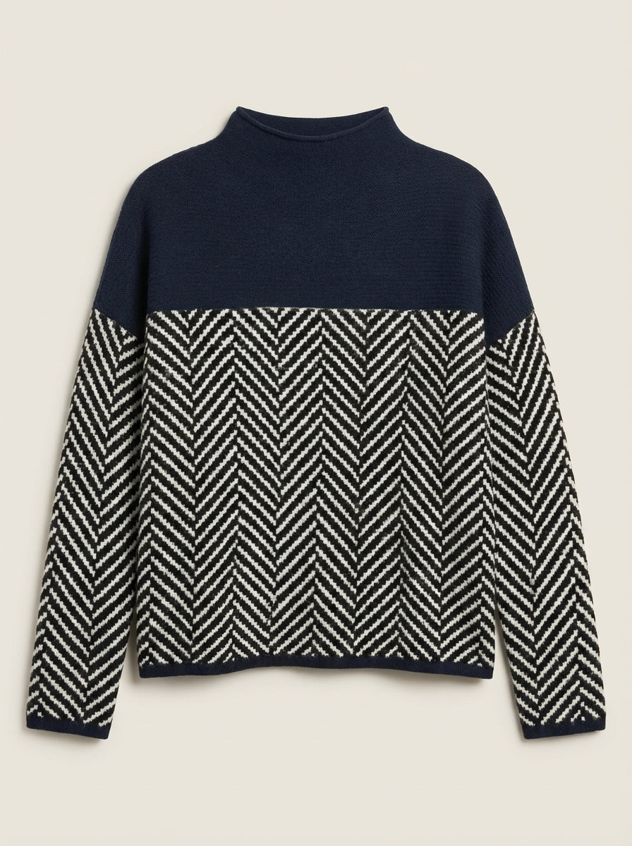 Nora – Jersey Elegante de Cuello Alto