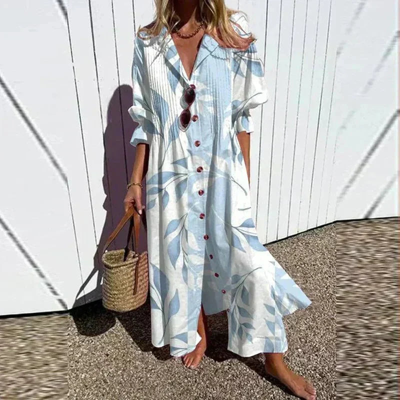 Solveig – Vestido largo bohemio con estampado floral