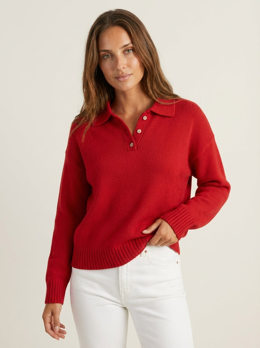 Olivia – Jersey de Punto Suave con Cuello Elegante