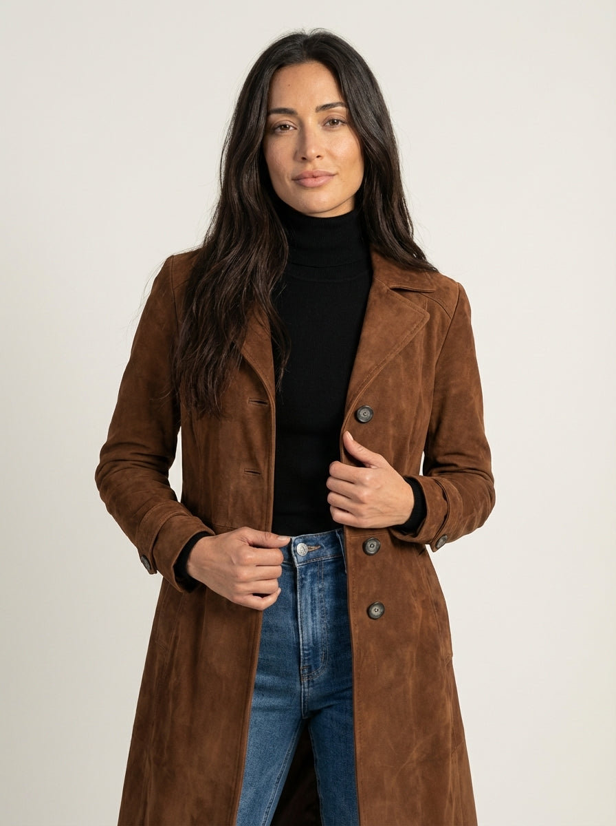 Teresa – Abrigo de Ante Estilo Vintage