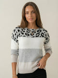 Diana – Jersey de Punto con Detalles de Leopardo