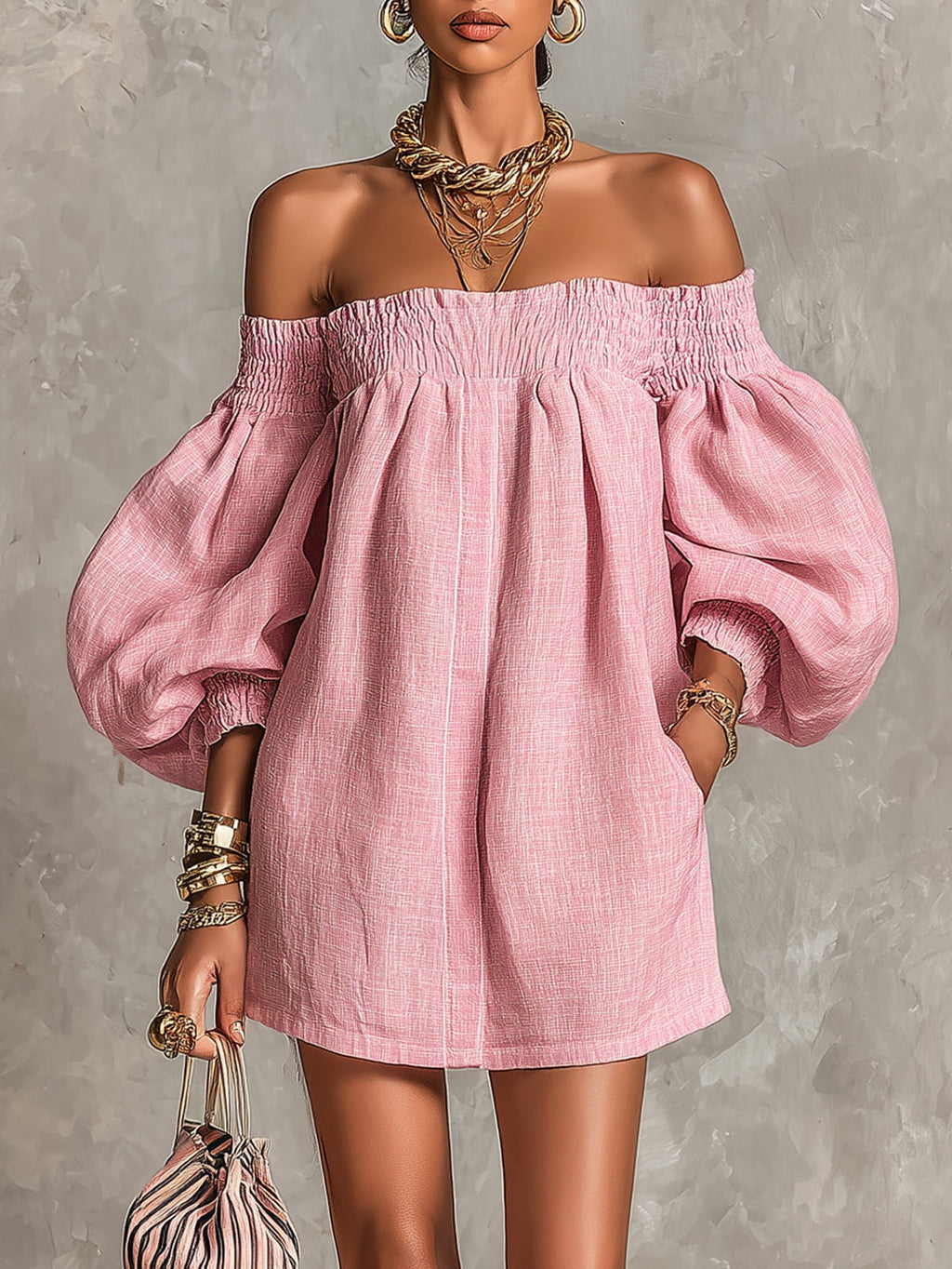 Harper | Mini Vestido con Mangas Abullonadas