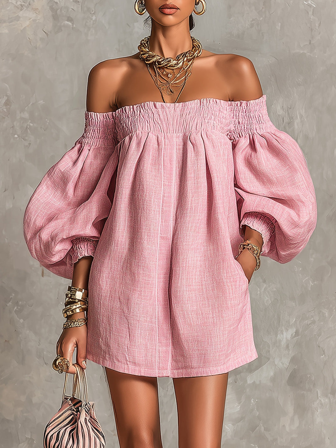Harper | Mini Vestido con Mangas Abullonadas