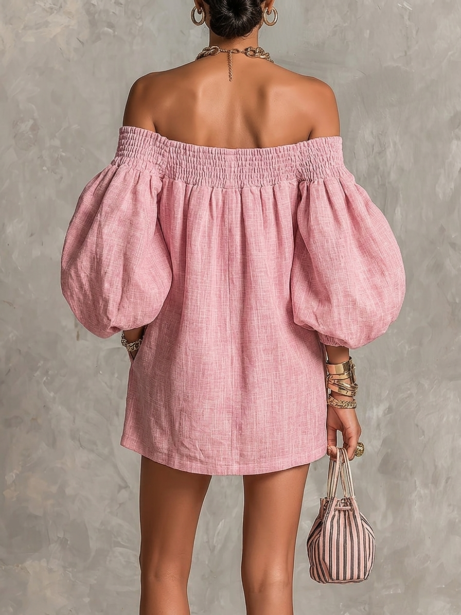 Harper | Mini Vestido con Mangas Abullonadas