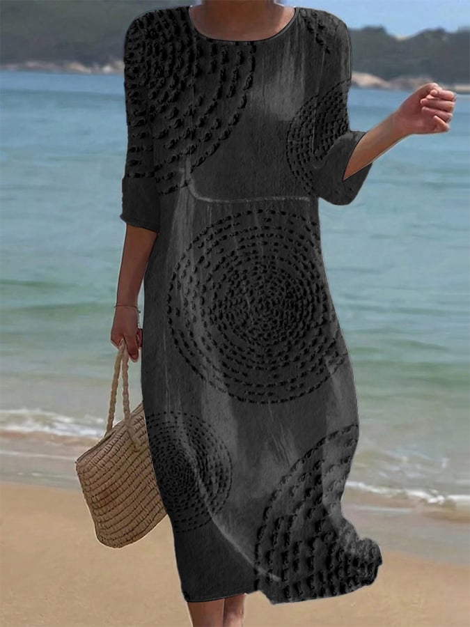 Vestido casual bordado de mujer