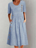 Cecilia – Vestido midi de rayas con botones