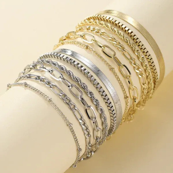 Conjunto de 5 pulseras en oro