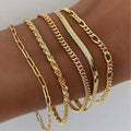 Conjunto de 5 pulseras en oro
