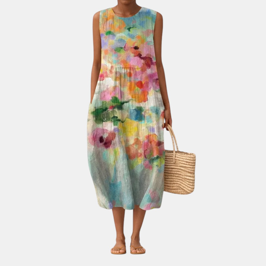 Karla | Vestido Midi Multicolor Elegante