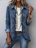 Frédérique | Chaqueta Azul Medio con Volantes