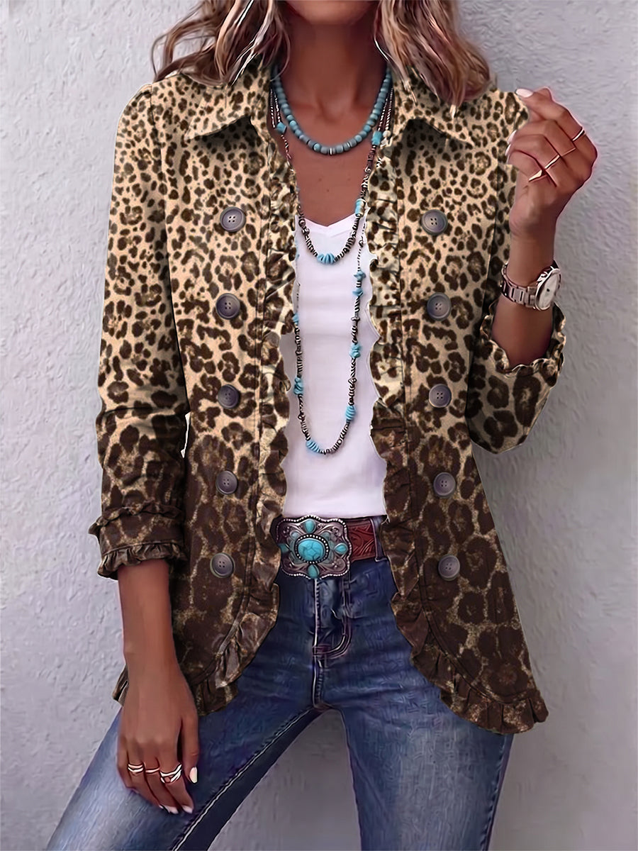 Ombeline | Chaqueta Leopardo Multicolor con Volantes