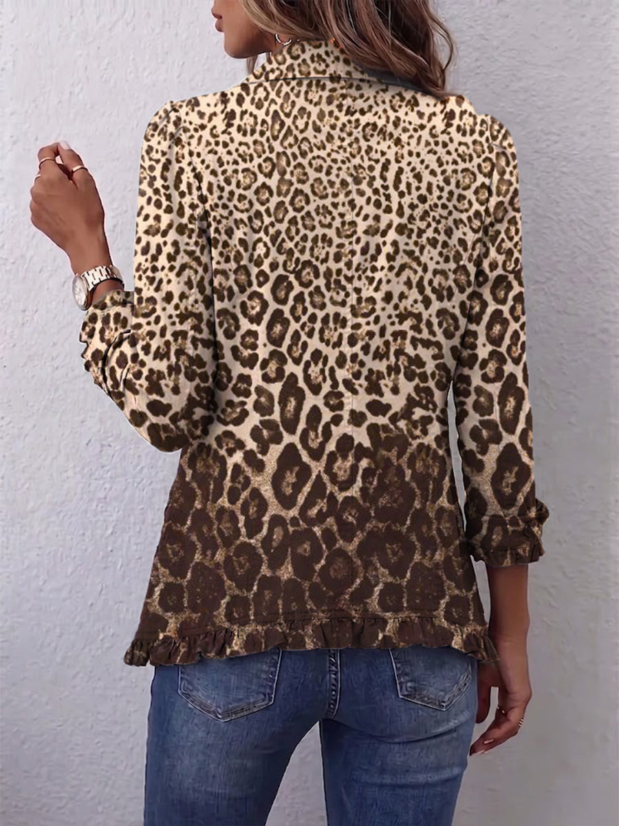 Ombeline | Chaqueta Leopardo Multicolor con Volantes