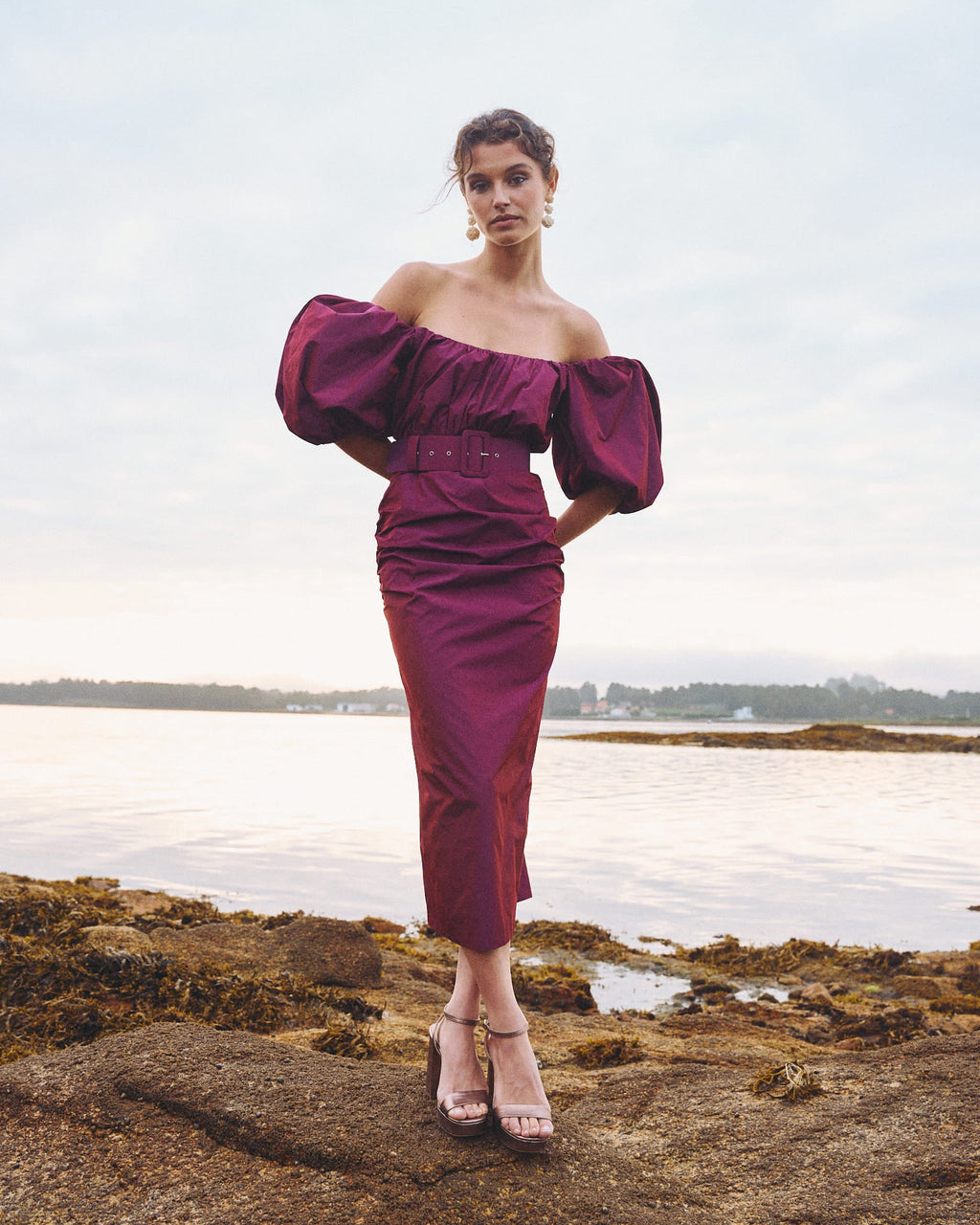 Vestido Midi Sabela Berenjena