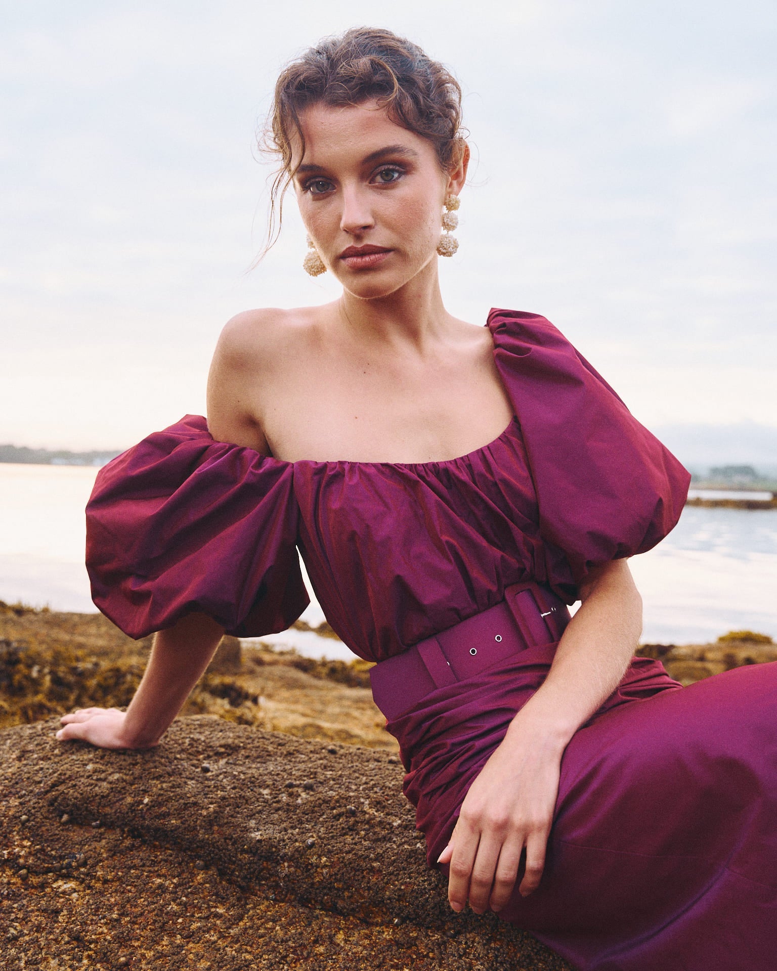 Vestido Midi Sabela Berenjena