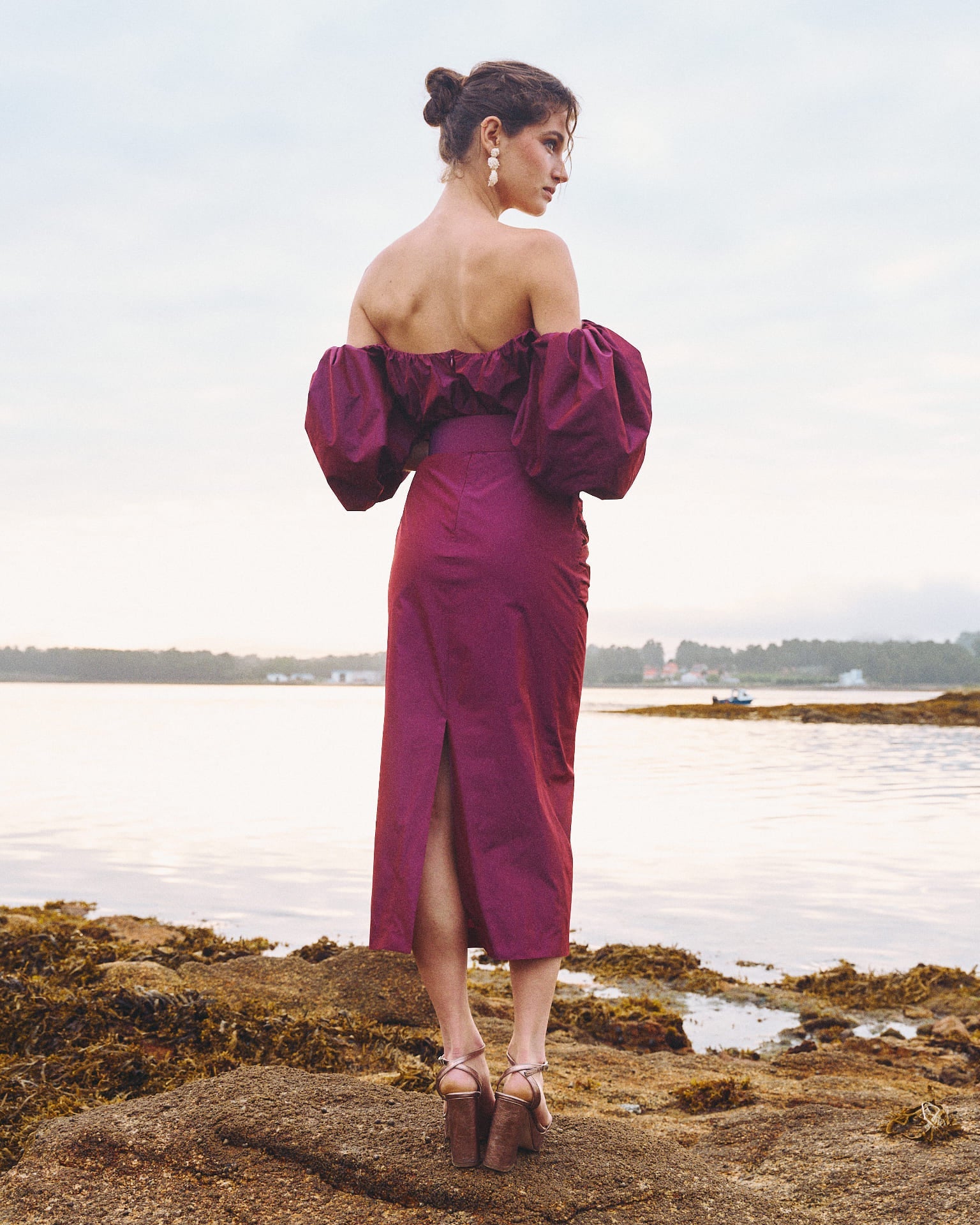 Vestido Midi Sabela Berenjena